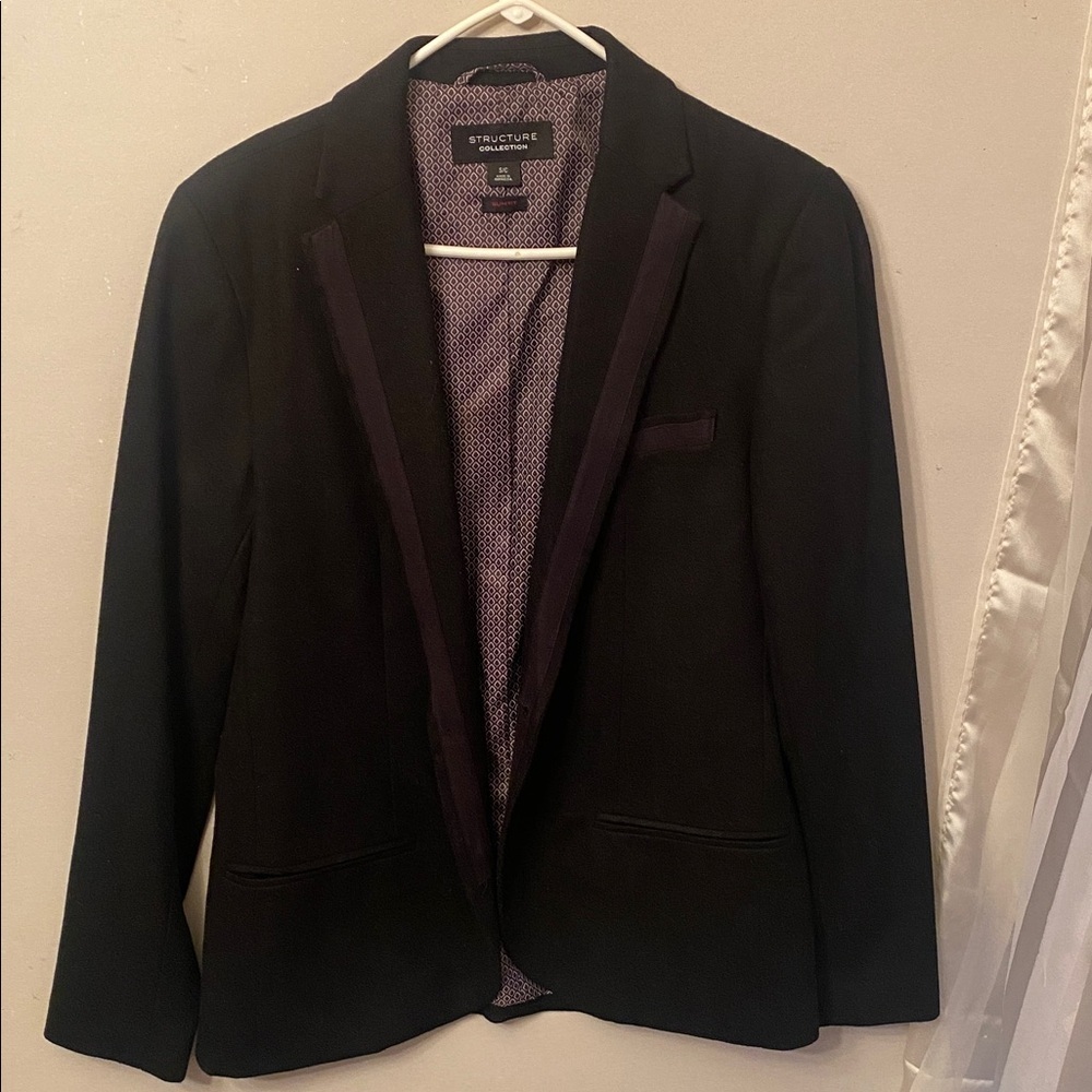 Structure Black Blazer with Purple Lining